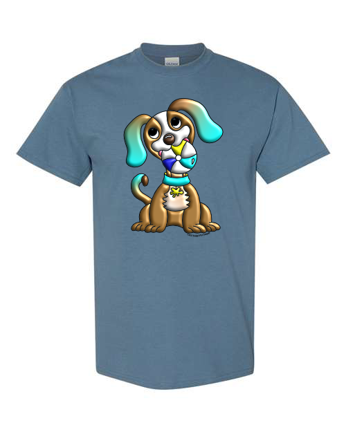 Kids T-Shirt with Cartoon Dog Print Cotton 