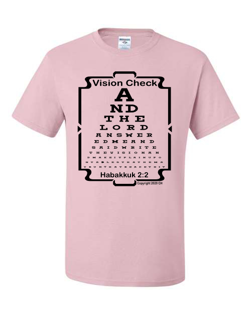 Design-A-Tee Company, Spiritual t-shirt, Eye chart graphic tee, Print, Vision Check Habakkuk 2:2 Scripture KJV