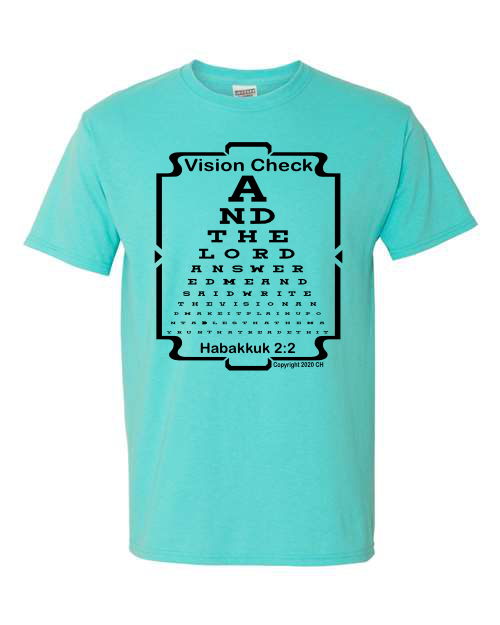 Apparel Spiritual t-shirt, Eye chart graphic tee, Print, Vision Check Habakkuk 2:2 Scripture KJV
