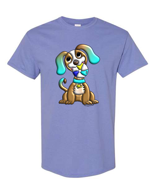 Kids T-Shirt with Cartoon Dog Print Cotton 