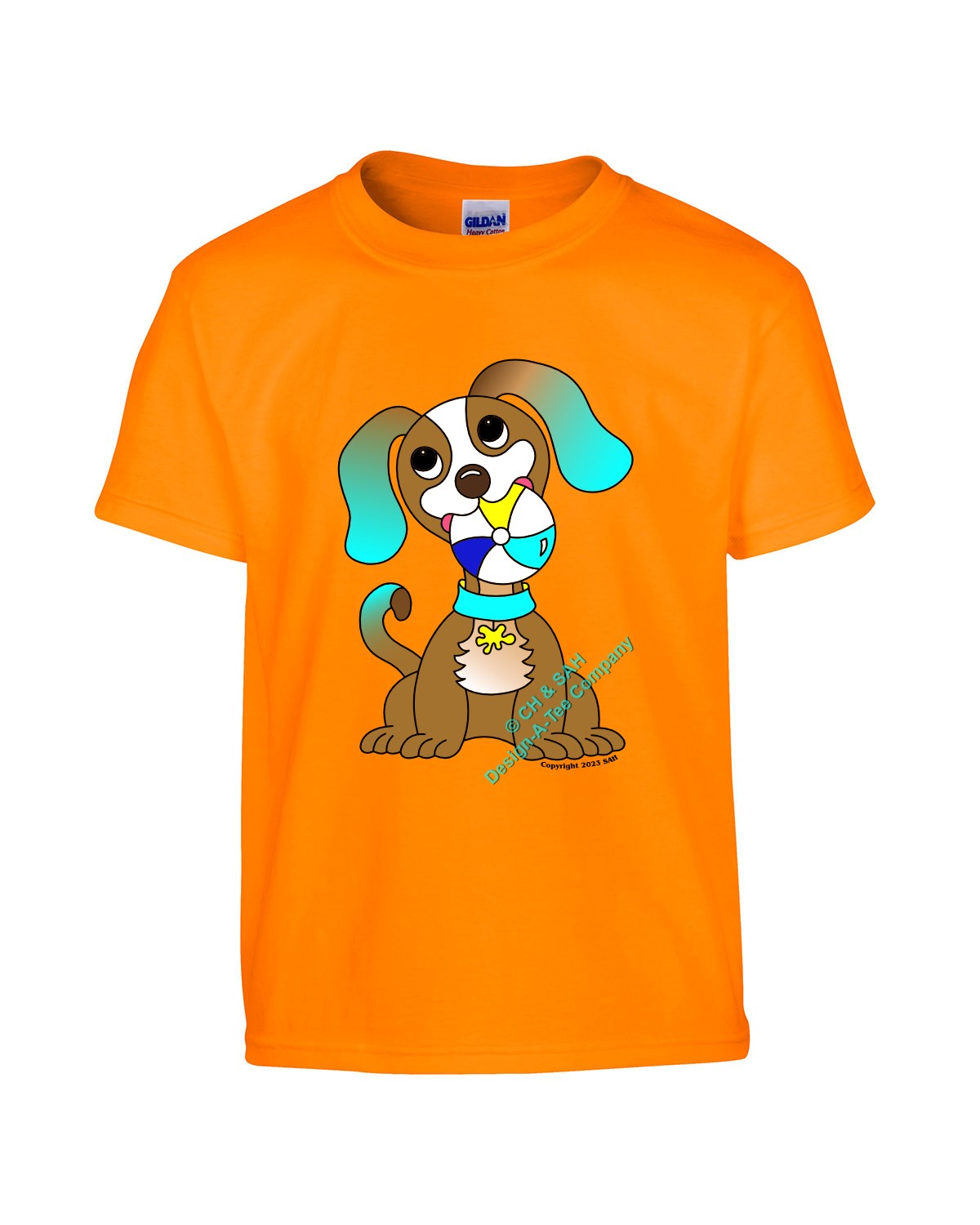 Pink Kids T-Shirt with Cartoon Dog Print