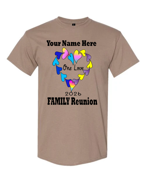 Personalized Family Reunion Heart T-Shirt