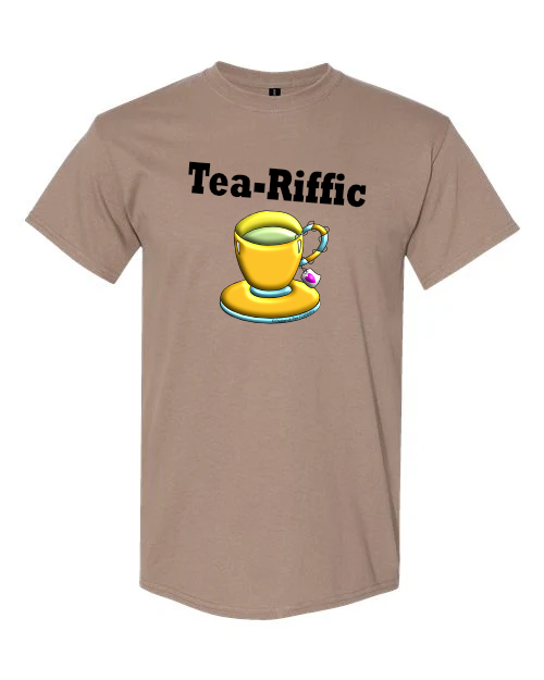 Tea-Riffic Pink T-Shirt tea lover cotton 