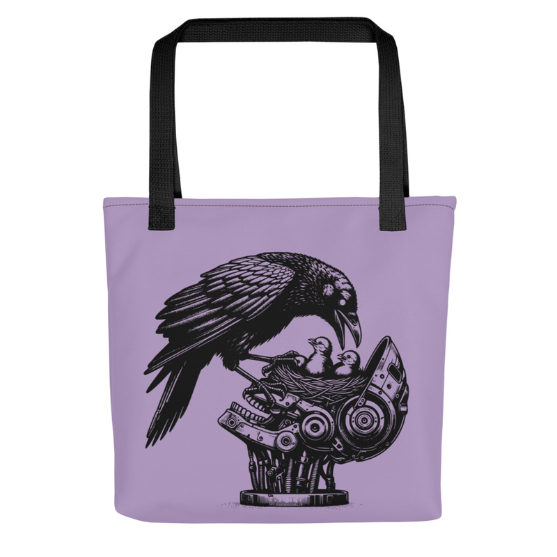 Raven and Chicks Art Tote Bag