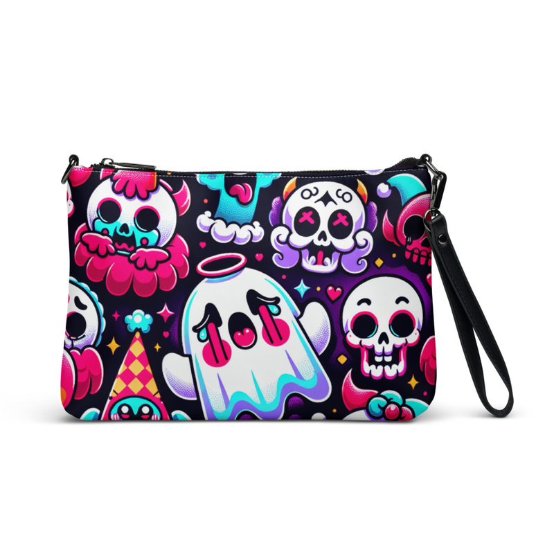 Cute Ghost and Skull Print Clutch Bag