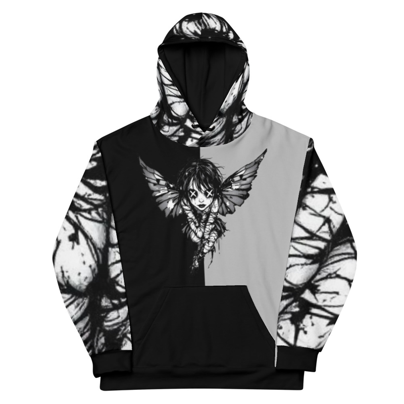 Monochrome Butterfly Graphic Hoodie