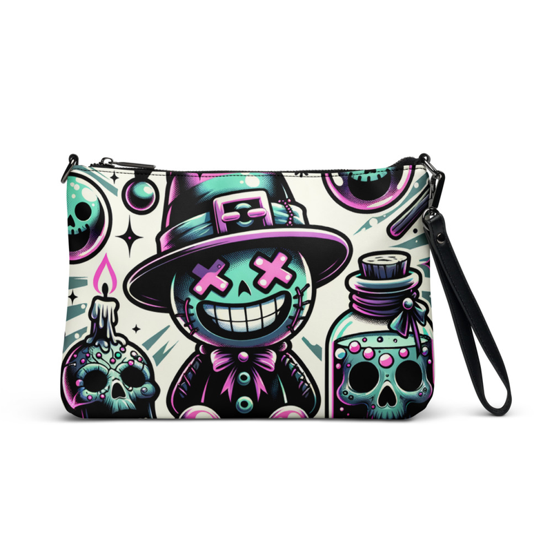 Voodoo Skull Art Clutch Bag