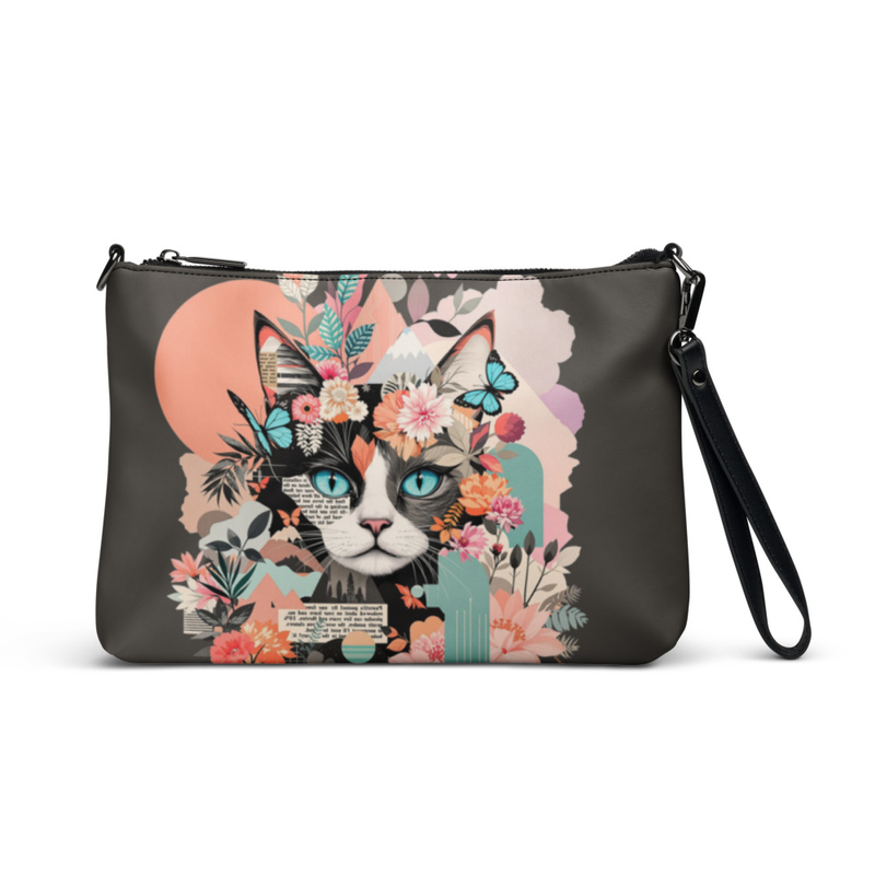 Enchanted Feline Bloom Crossbody Purse
