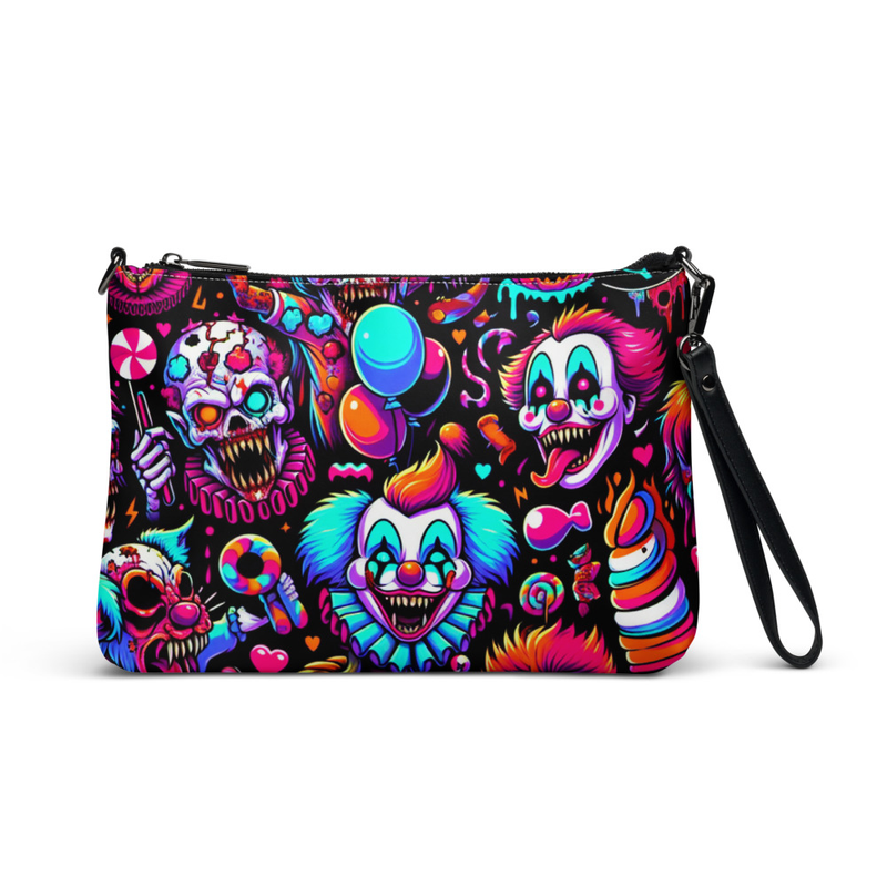 Neon Horror Clown Wristlet Bag