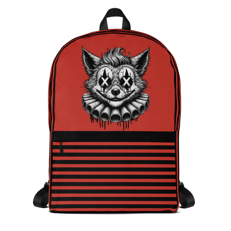 Red Backpack with Fox Art