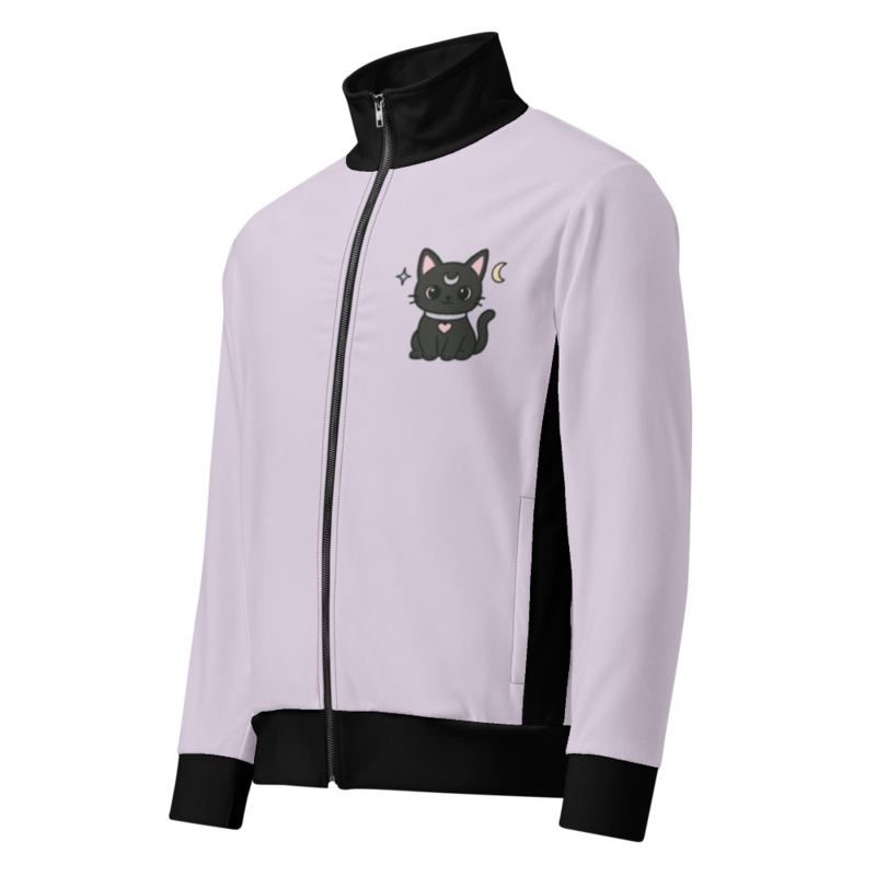 Purple Cat Print Track Jacket