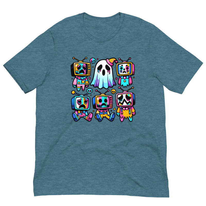 Creepy Cute TV Head Weird Core T-Shirt: Clowns Ghost Neon Goth Shirt