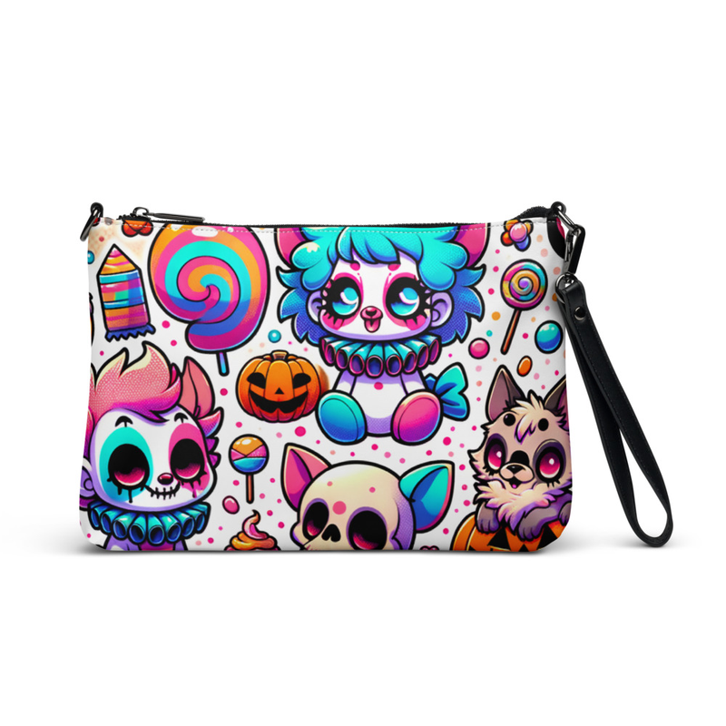 Colorful Halloween-Themed Wristlet Bag