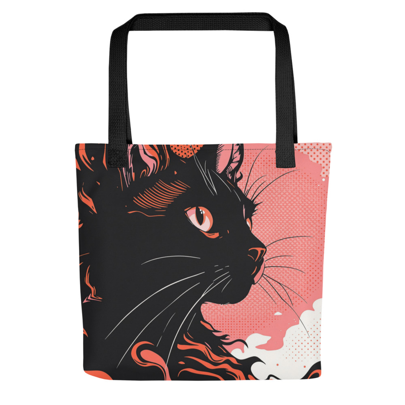 Black Cat Art Tote Bag