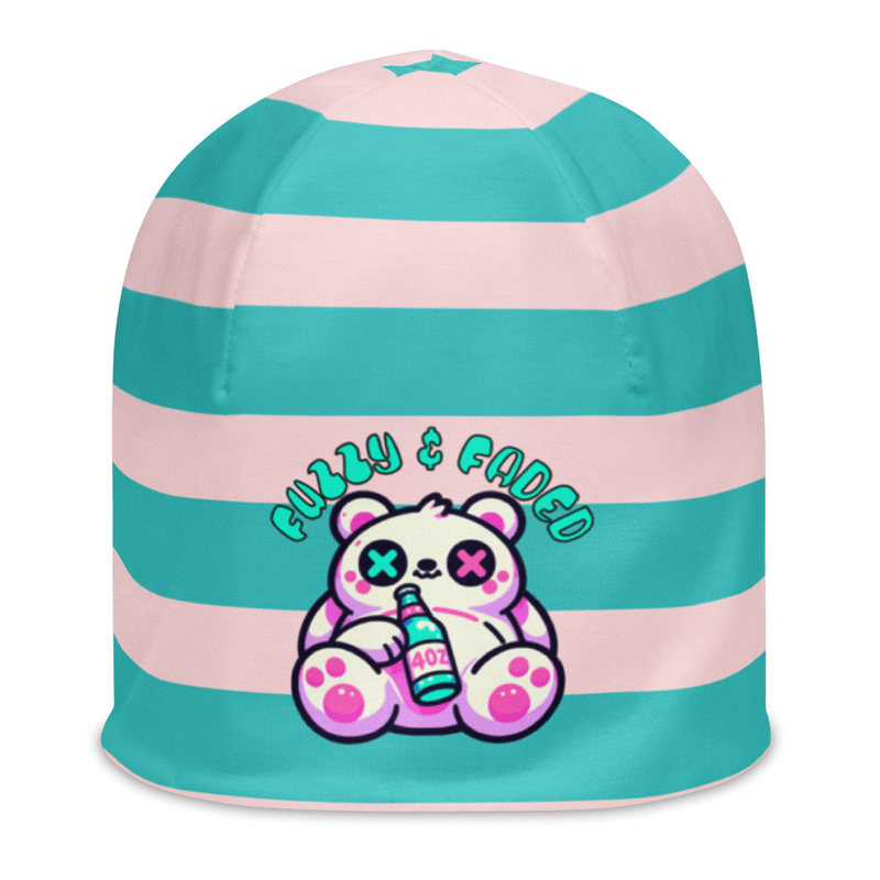 Fuzzy & Faded Striped Beanie