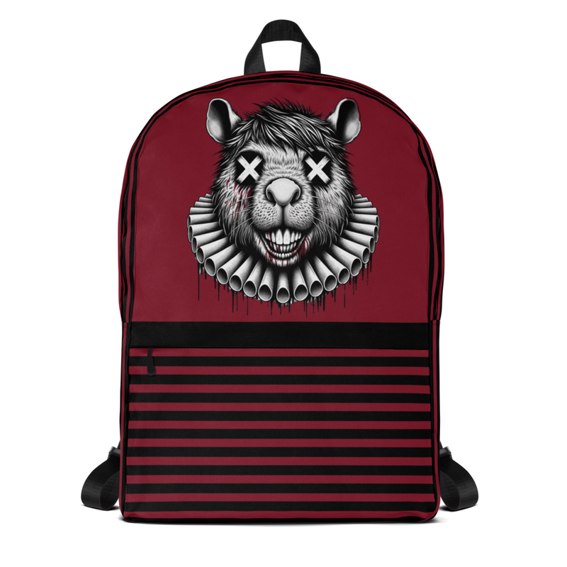 Red Backpack with Unique Animal Design