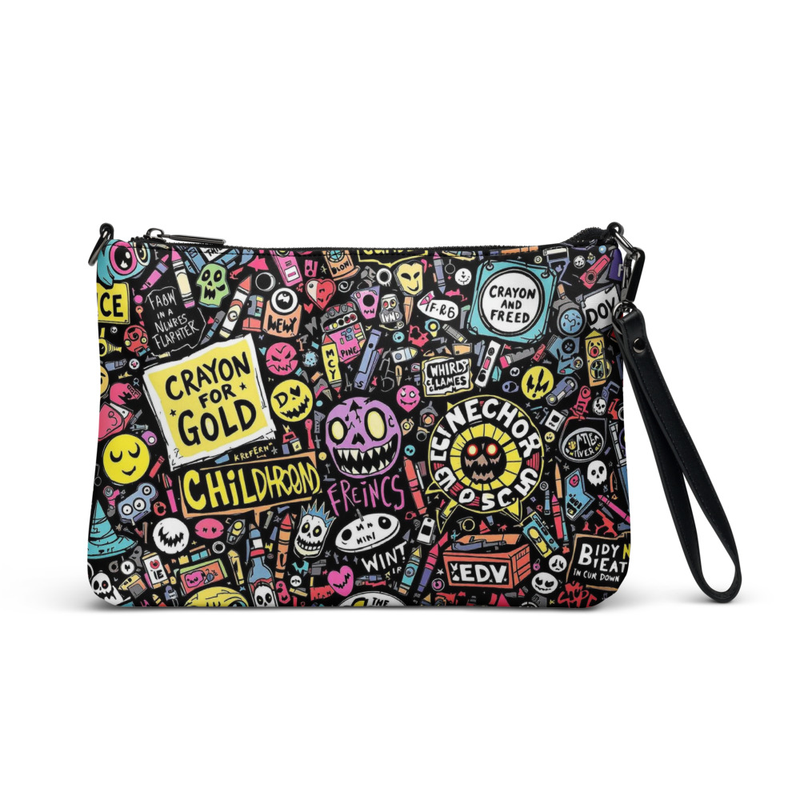 Colorful Cartoon Print Wristlet Bag