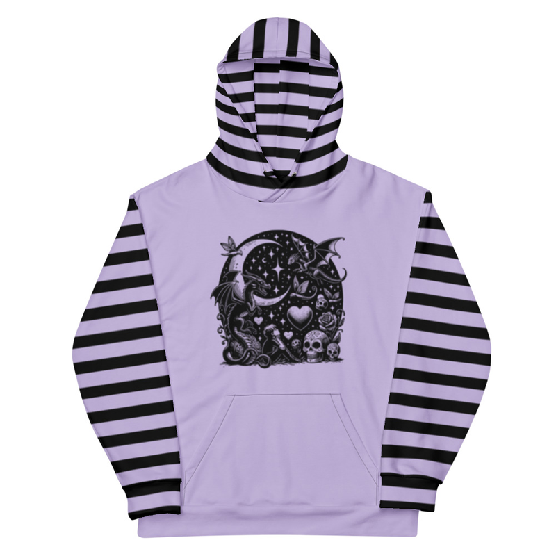 Gothic Fantasy Striped Hoodie
