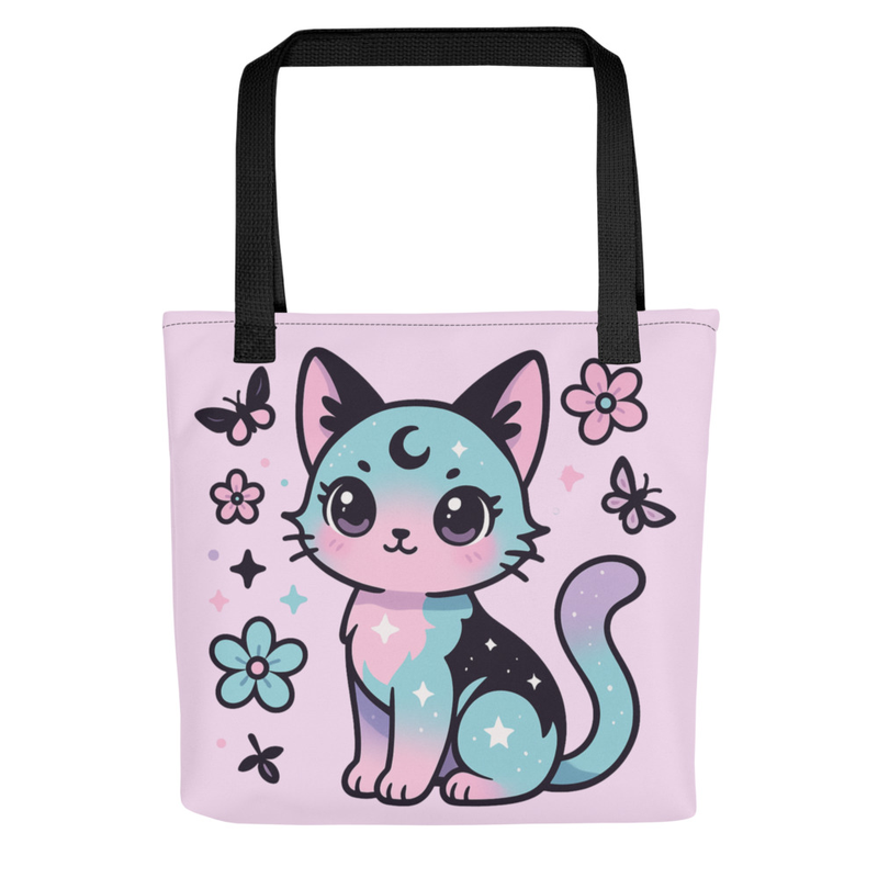 Cute Galaxy Cat Tote Bag