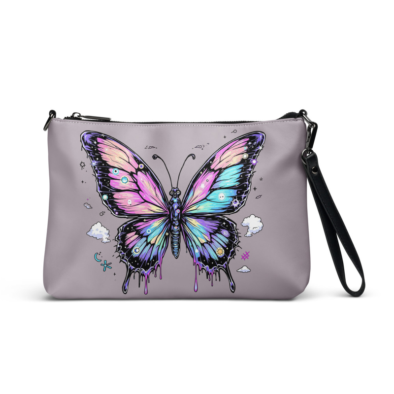 Butterfly Art Wristlet Bag