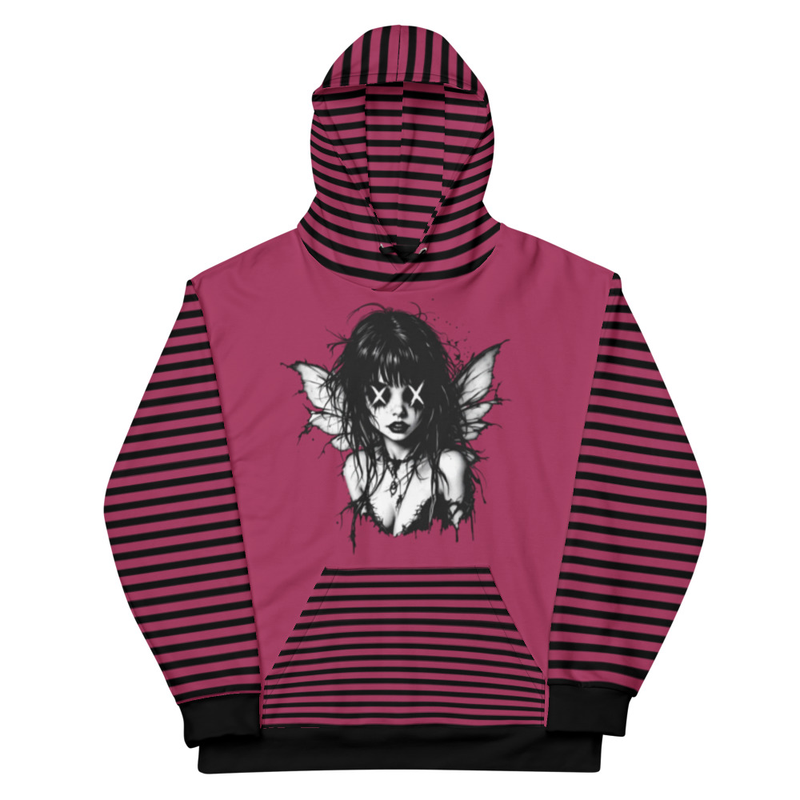 Striped Fairy Graphic Hoodie