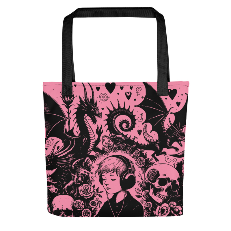 Pink Gothic Fantasy Tote Bag