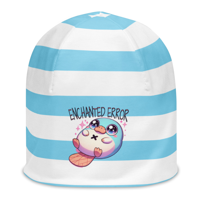 Striped Beanie with Enchanted Error Print