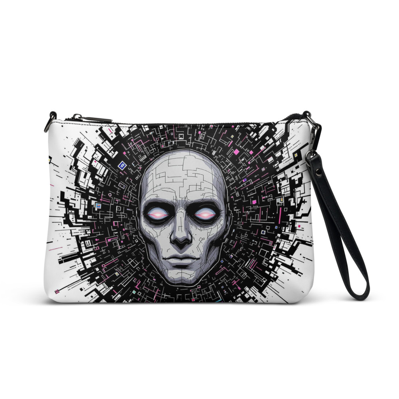 Geometric Print Wristlet Purse