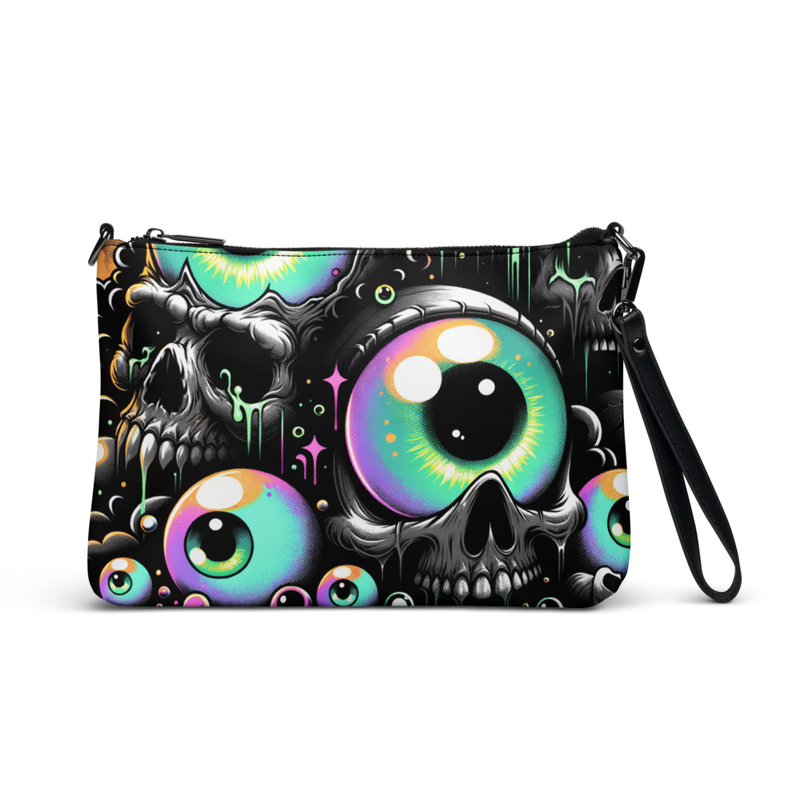 Psychedelic Skull-Eye Clutch Bag