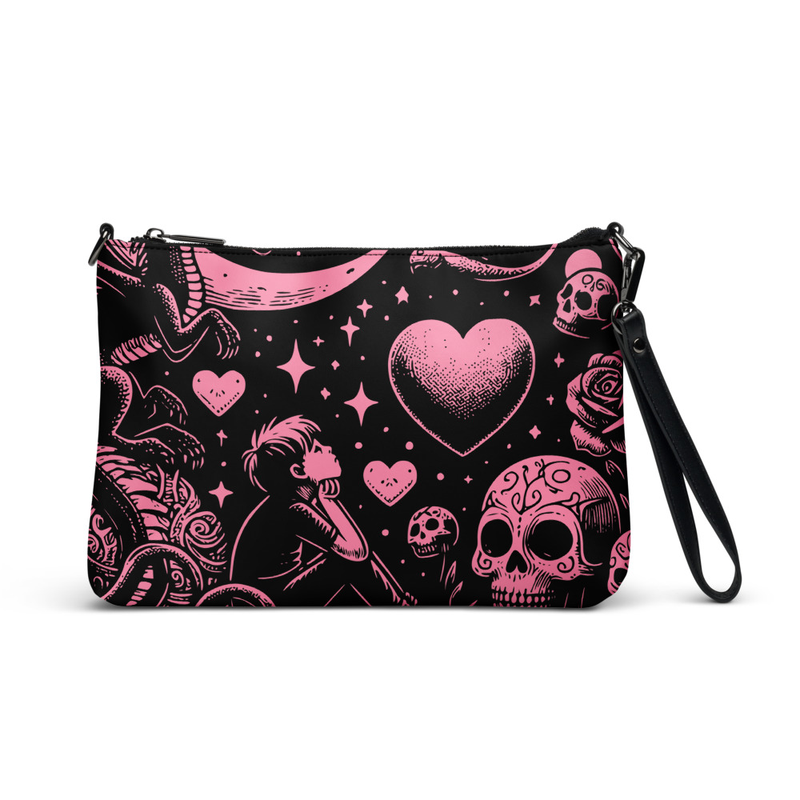 Pink Gothic Art Wristlet Clutch