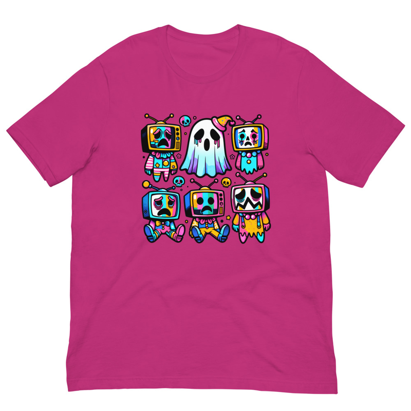 Creepy Cute TV Head Weird Core T-Shirt: Clowns Ghost Neon Goth Shirt