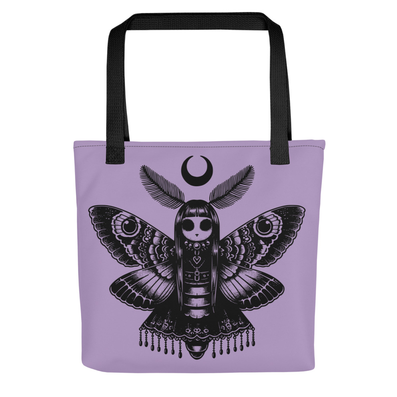 Gothic Moth Girl Tote Bag