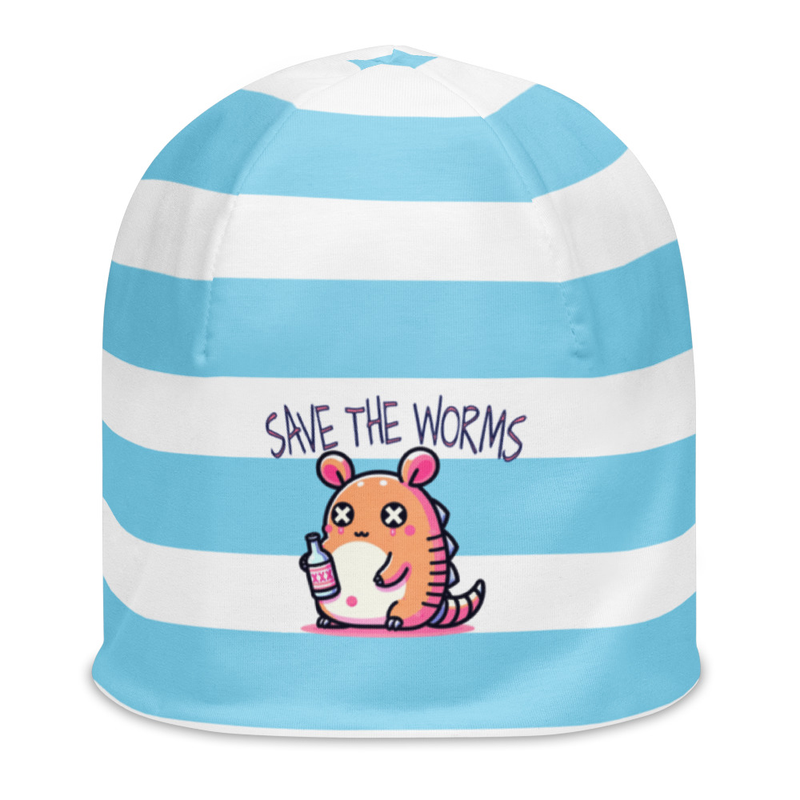 Save The Worms Striped Beanie