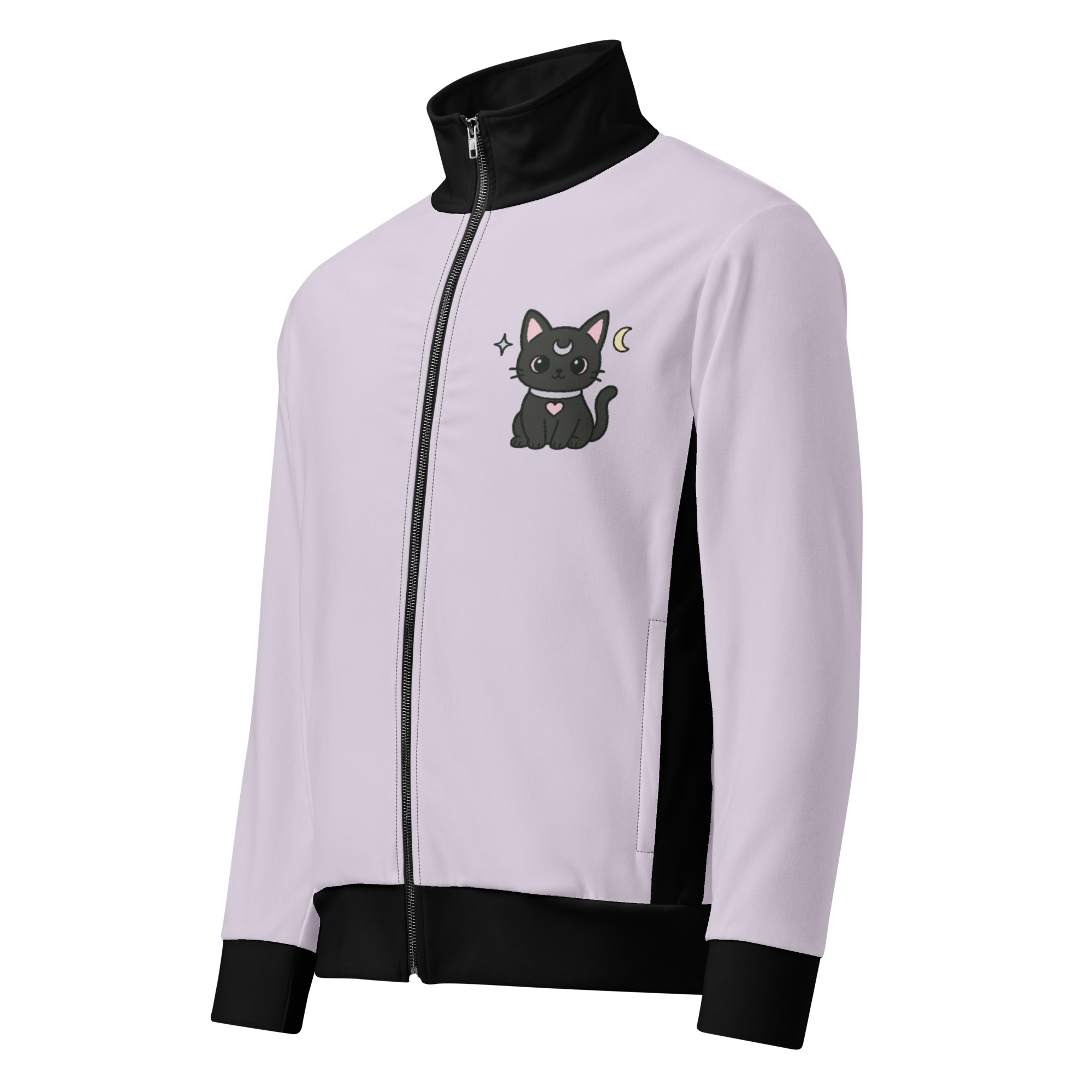 Purple Cat Print Track Jacket