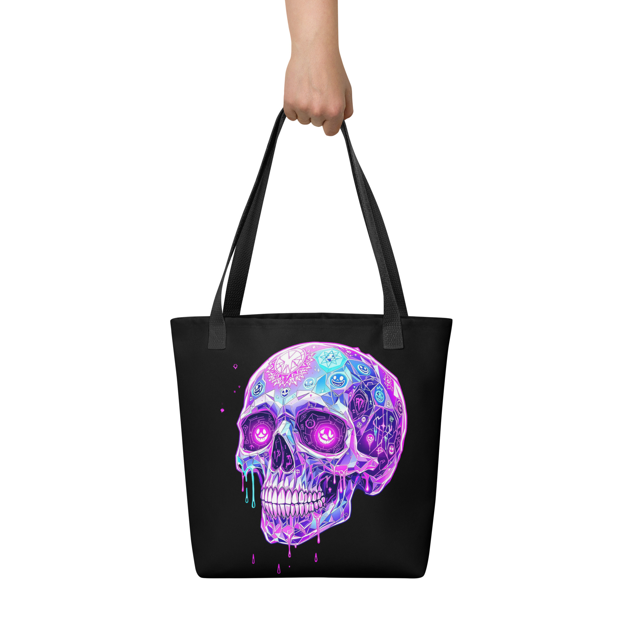 Psychedelic Skull Tote Bag