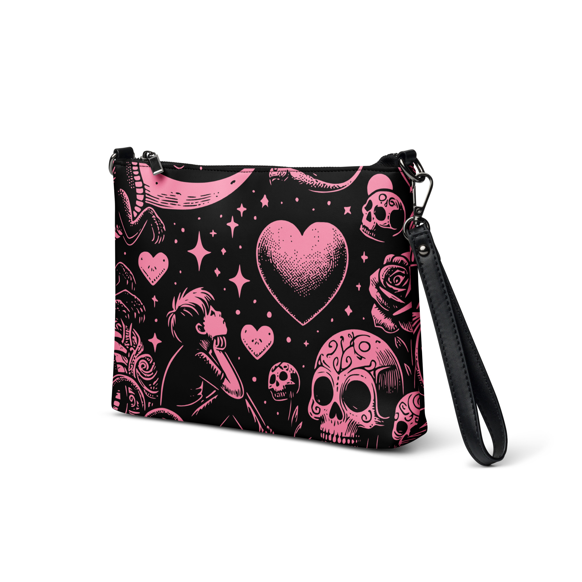 Pink Gothic Art Wristlet Clutch