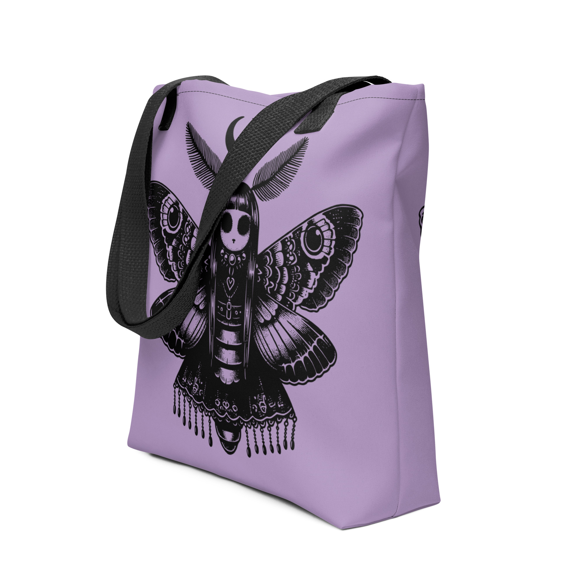 Gothic Moth Girl Tote Bag