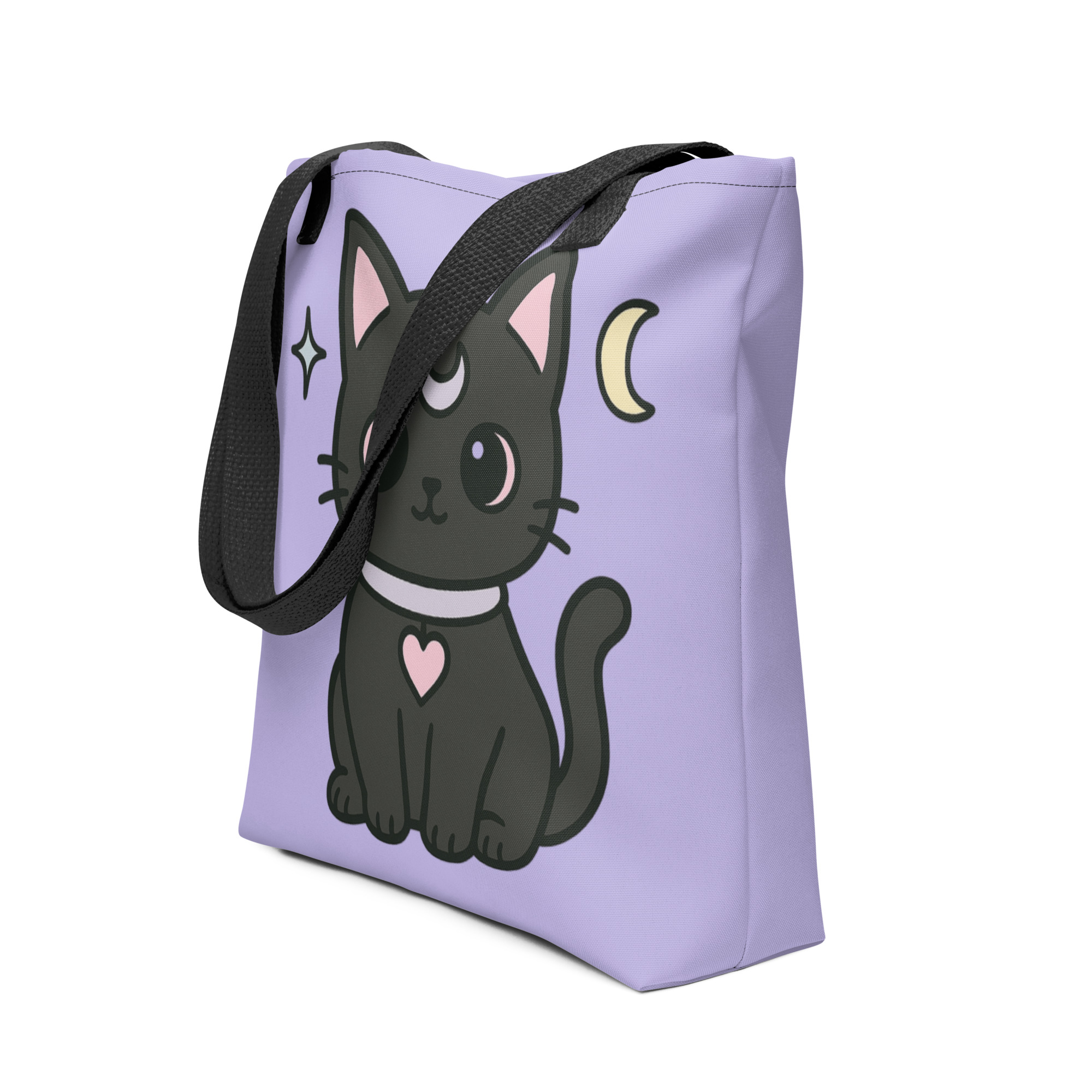 Kawaii Black Cat Tote Bag