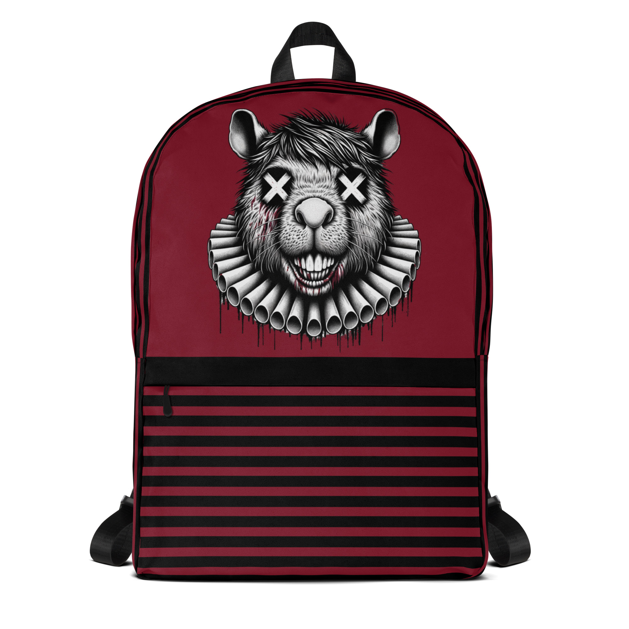 Red Backpack with Unique Animal Design