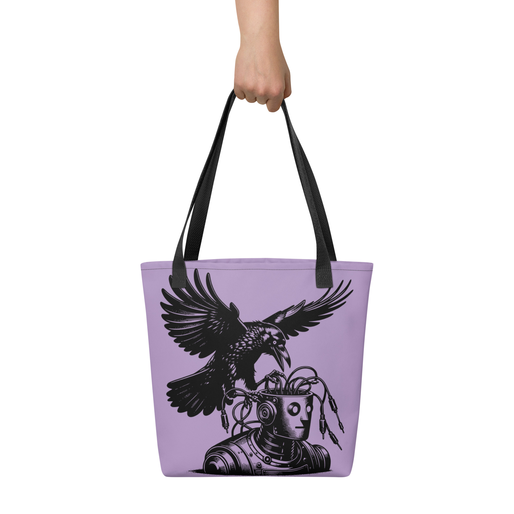 Cyber Raven Tote Bag