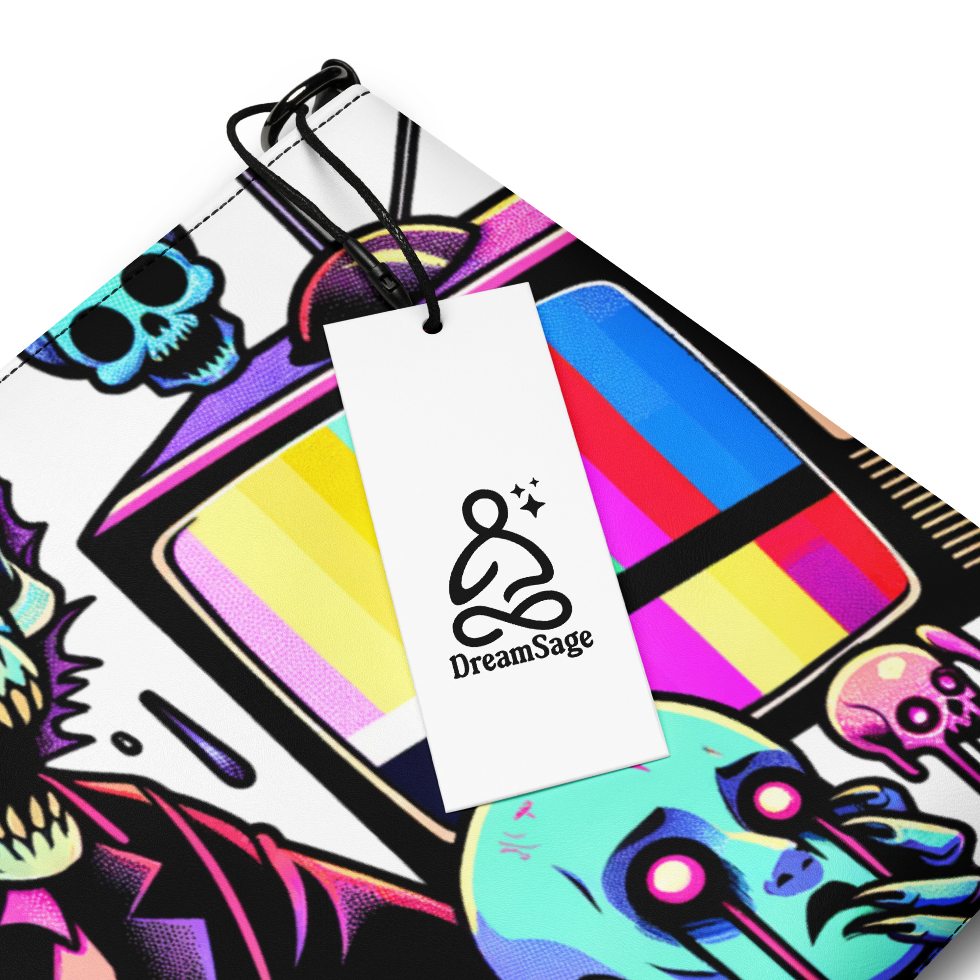 Psychedelic Skeleton Art Clutch