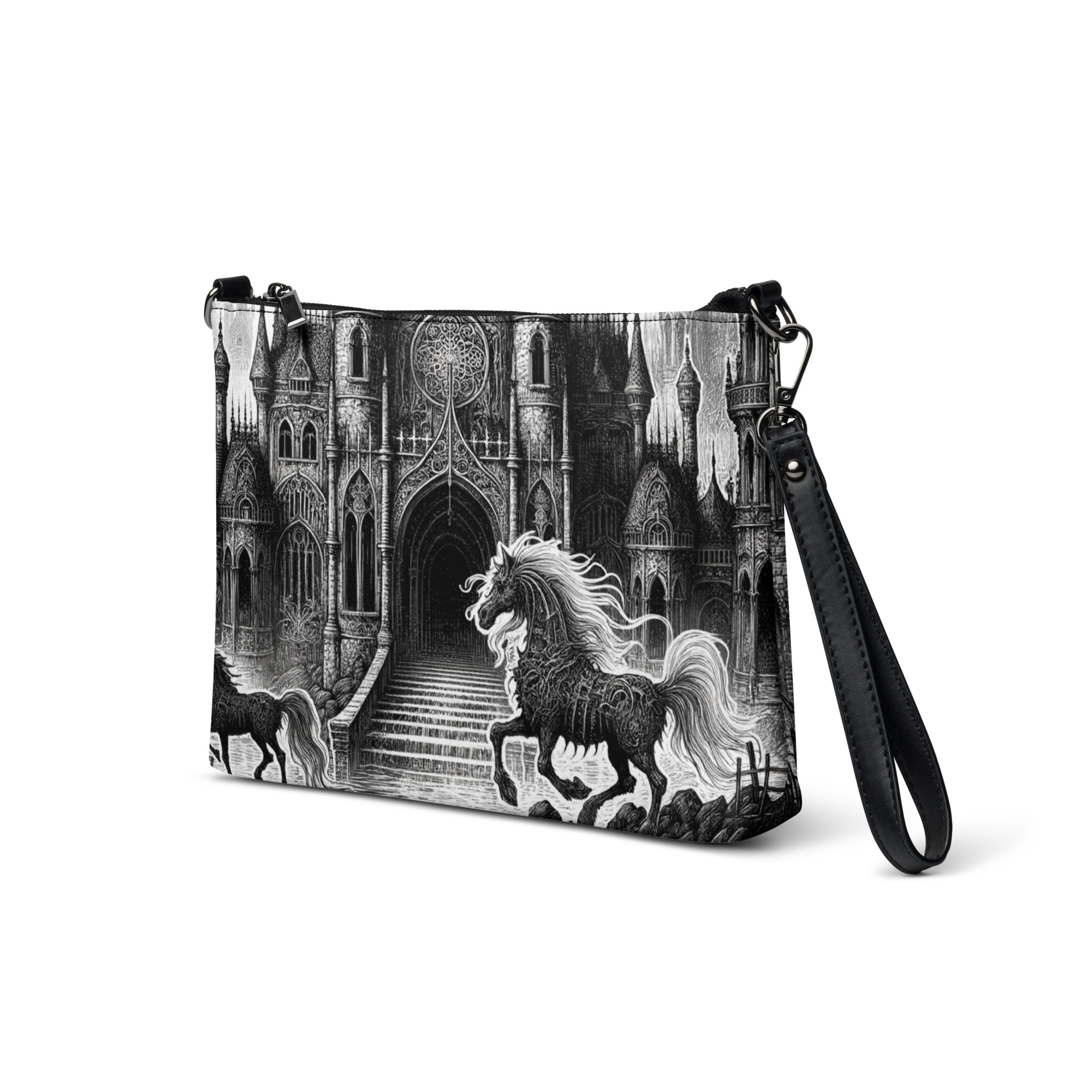 Gothic Castle & Unicorn Fantasy Clutch Bag