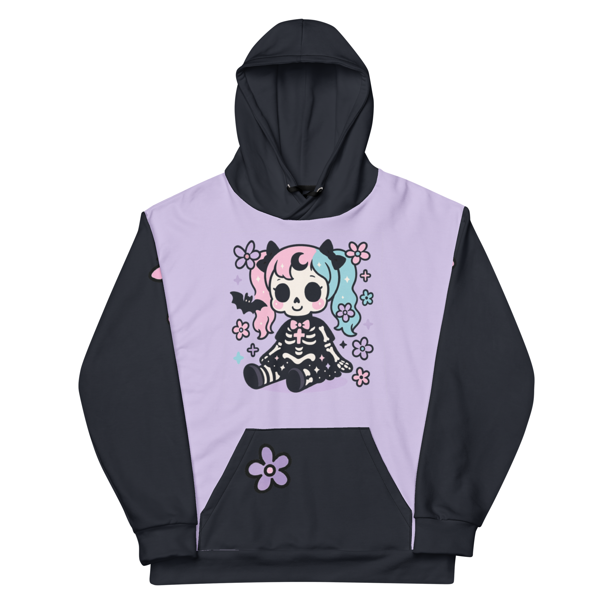 Pastel Goth Skeleton Doll Hoodie