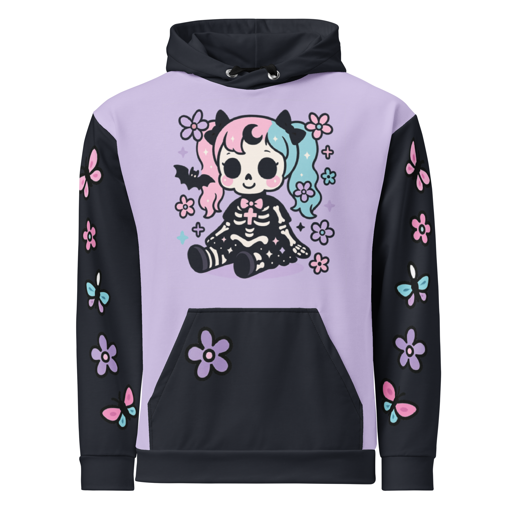 Pastel Goth Skeleton Doll Hoodie
