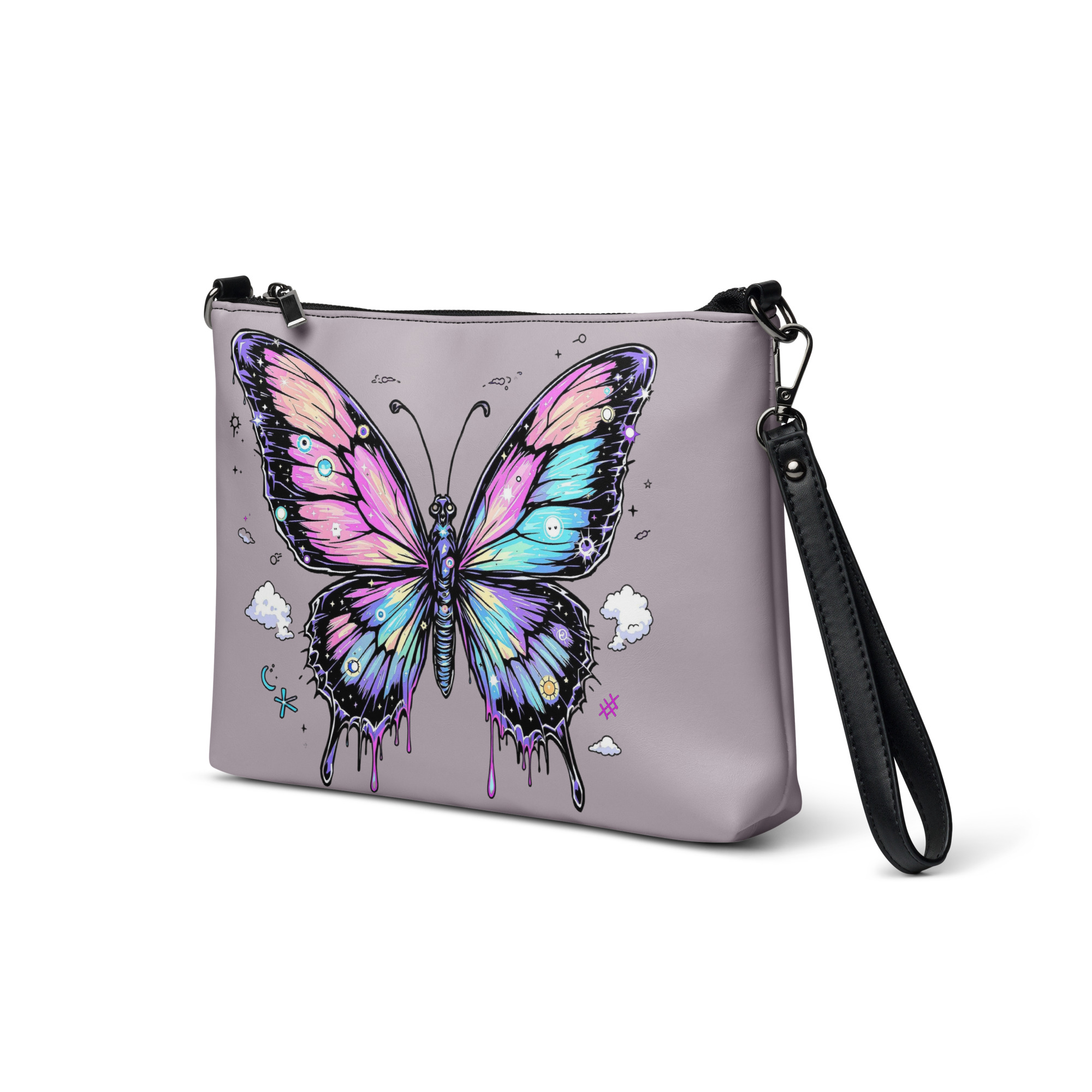 Butterfly Art Wristlet Bag