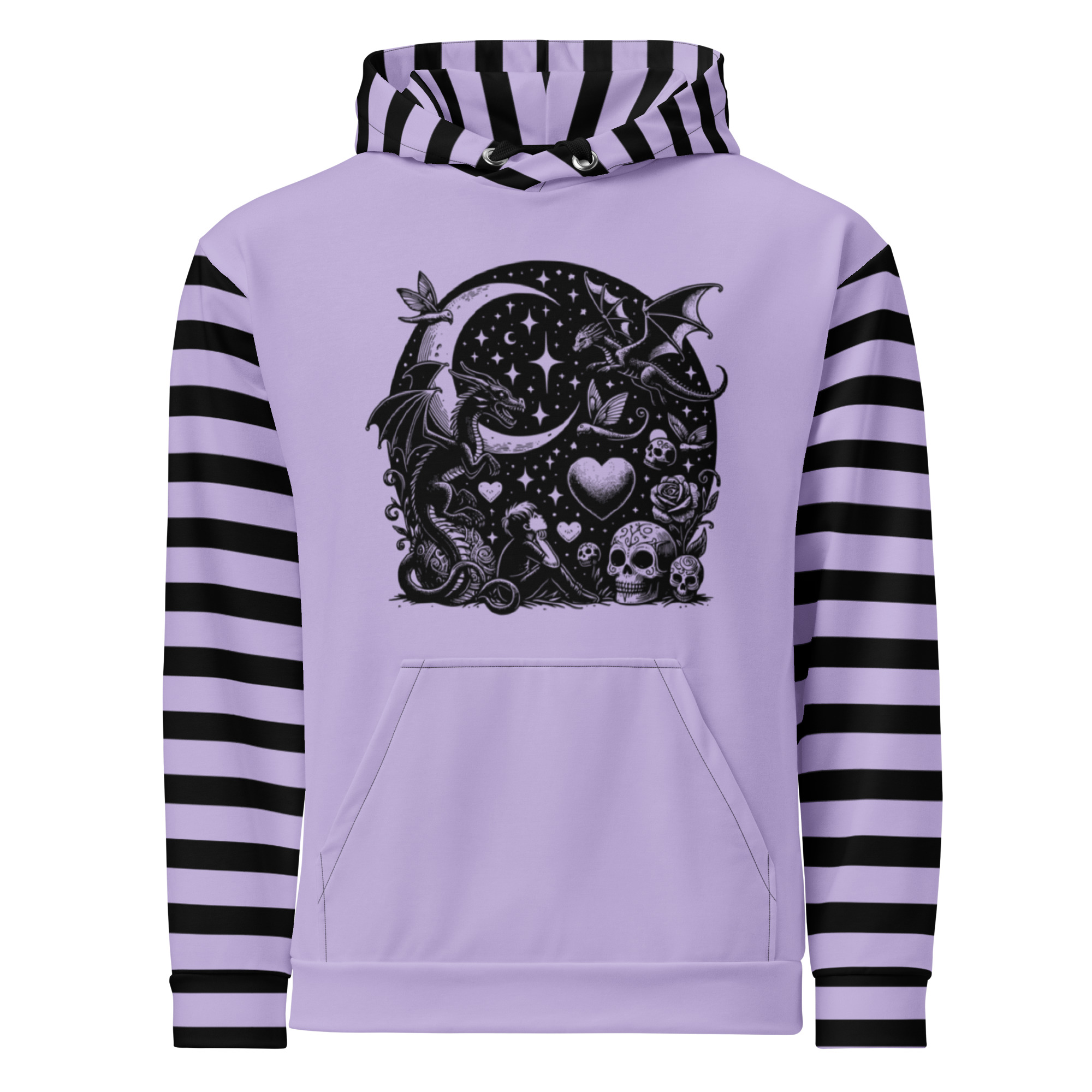 Gothic Fantasy Striped Hoodie