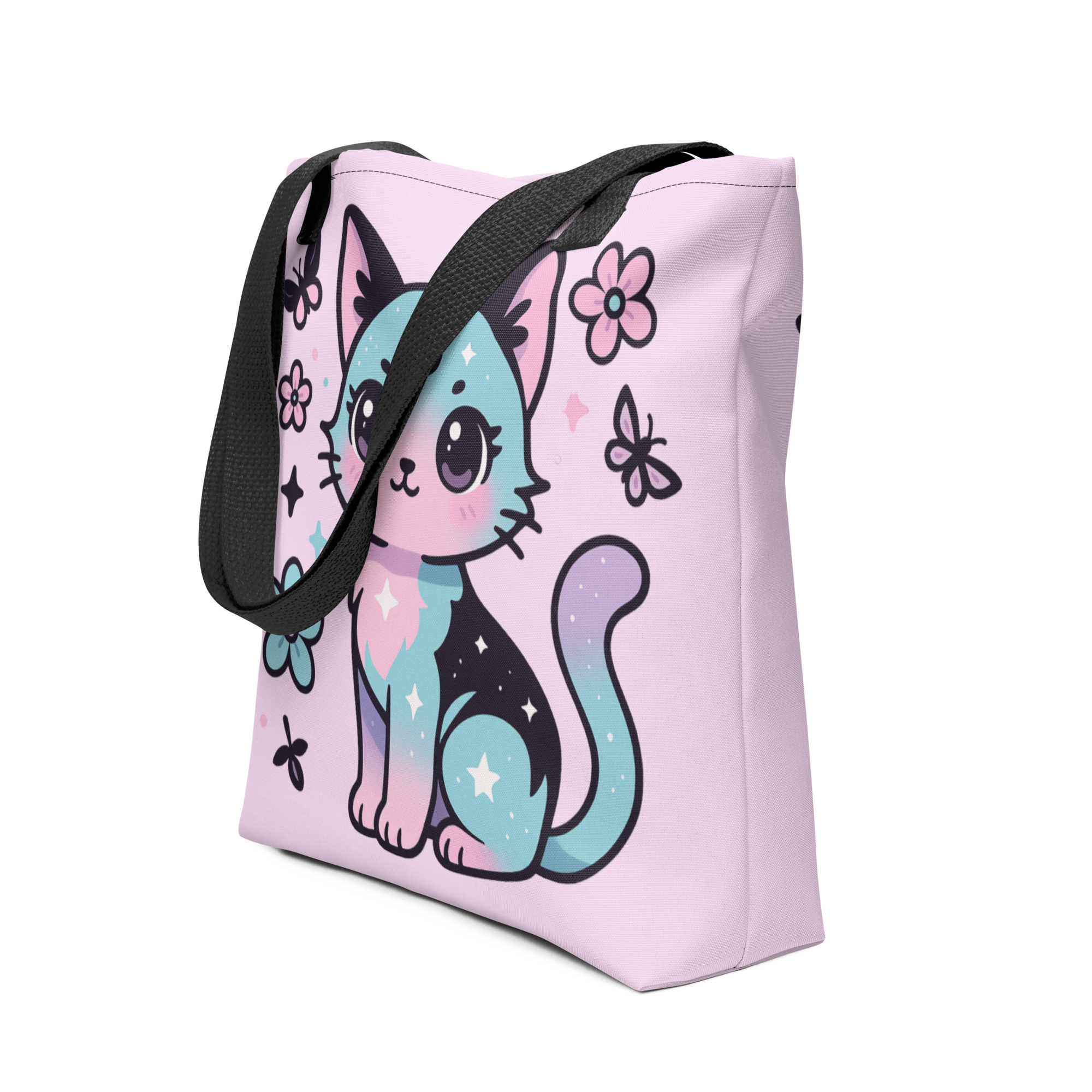 Cute Galaxy Cat Tote Bag