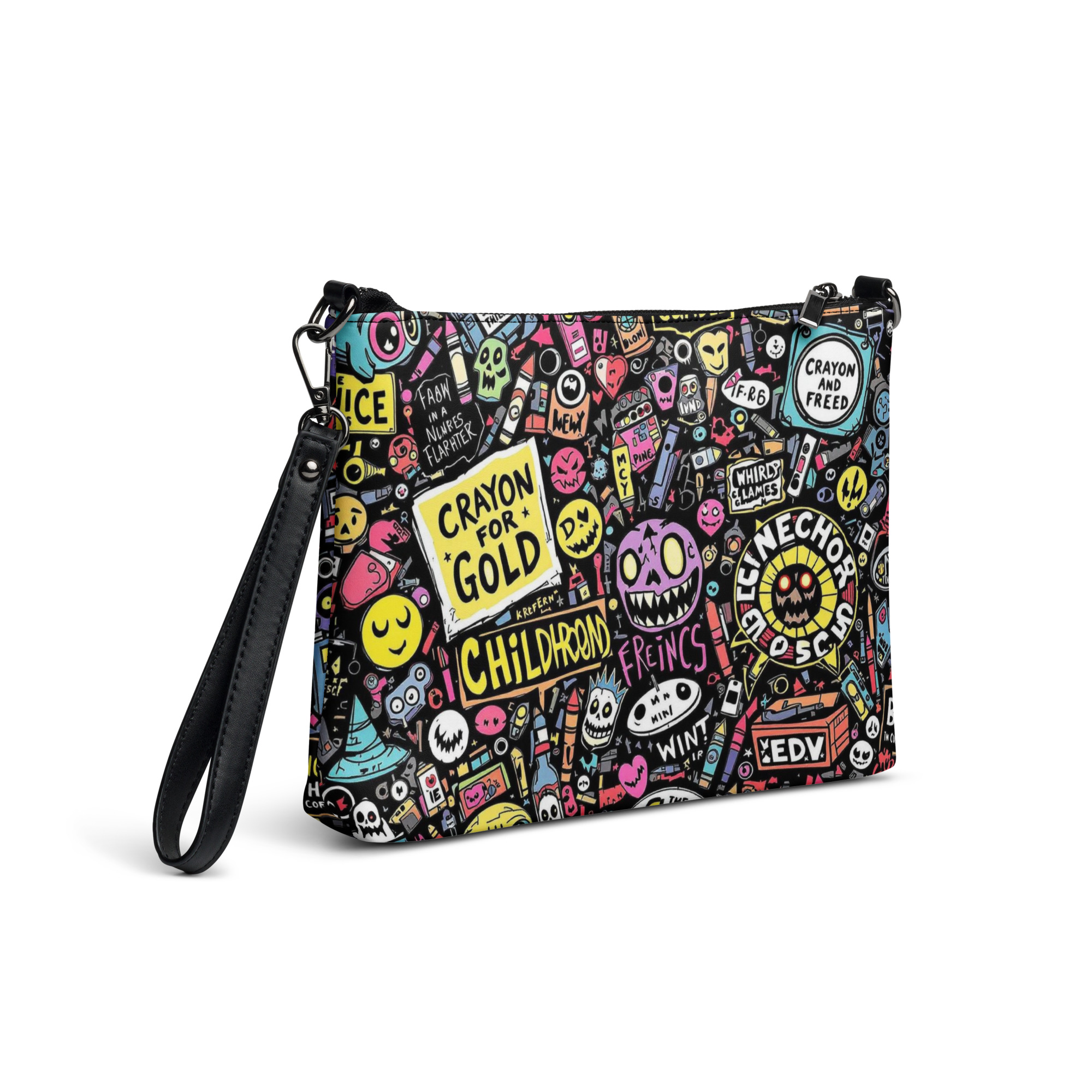 Colorful Cartoon Print Wristlet Bag