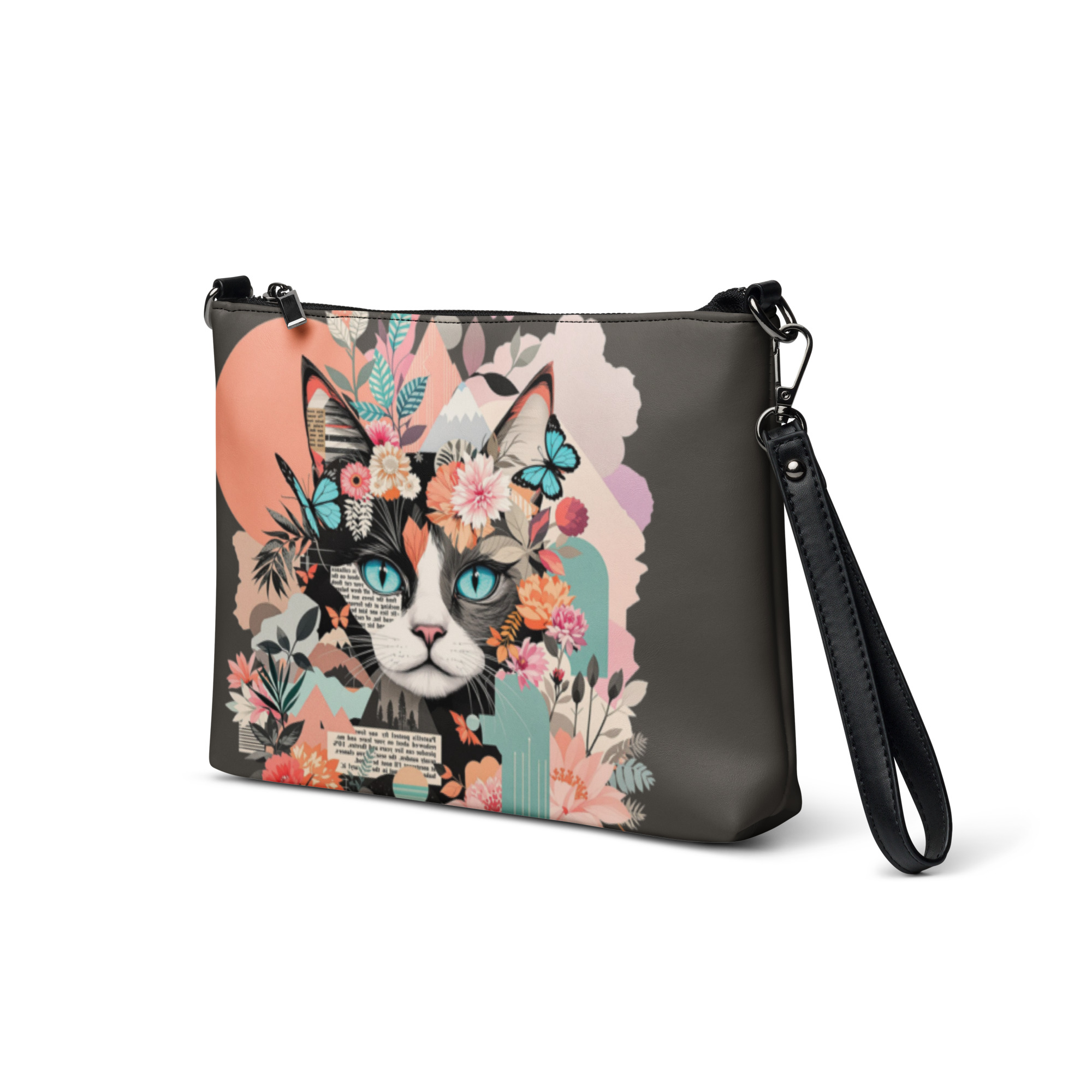 Enchanted Feline Bloom Crossbody Purse