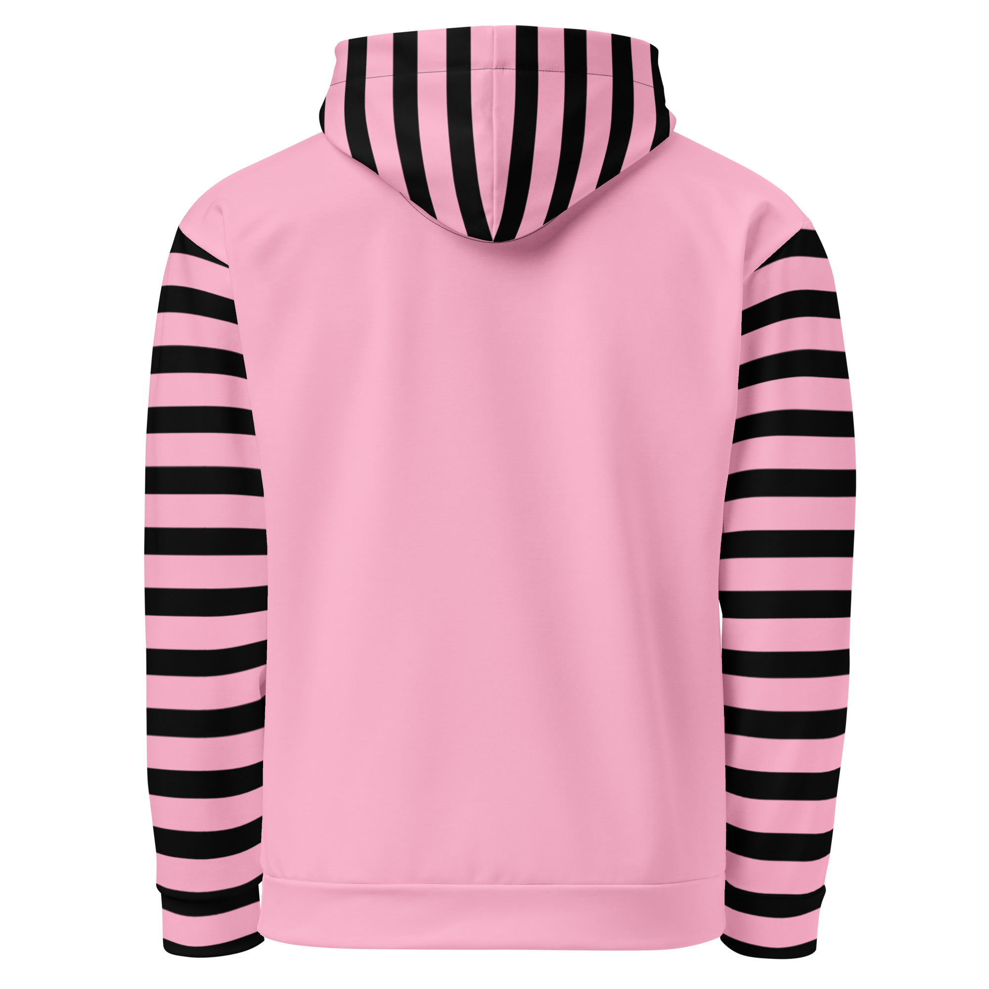 Pink and Black Striped Graphic Hoodie